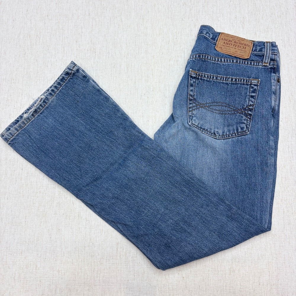 Abercrombie & Fitch 1892 Women's Bootcut Y2K Jeans Blue Button Fly Size 2S